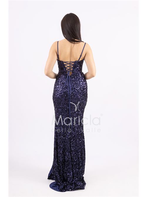 Abito lungo a sirena con paillettes e strascico MARICLA ELEGANCE | PF8065FBLU